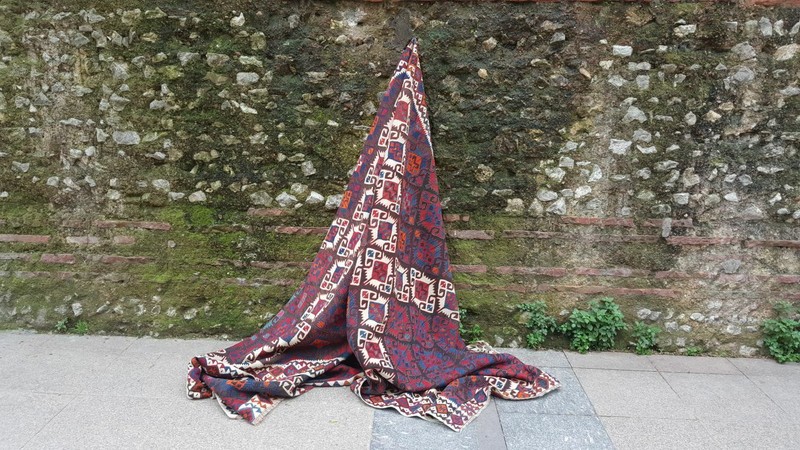 4'7'' x 13' Vintage Natural Rug Village Rug Handmade Carpet.SKU:VK880 gallery