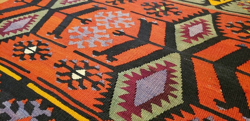3x12ft Flat-woven Handmade Kilim Runner Rug | Decorative Runner Rug 3x12ft gallery