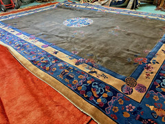 Auth: 20’s Antique Art Deco Chinese Rug RARE Mandarin Lustrous Chocolate 10×13