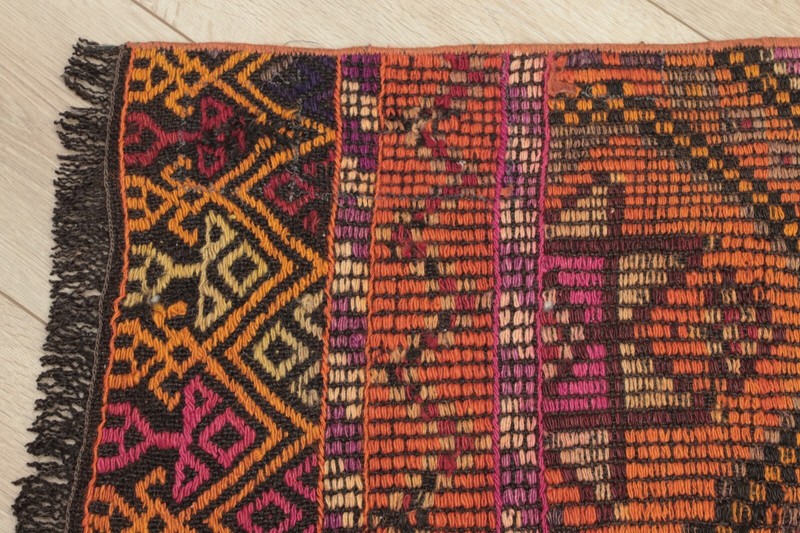Turkish Tribal Runner Rug Ethnic Cappadocia Handwoven Unique Kilim Carpet 3x9ft gallery
