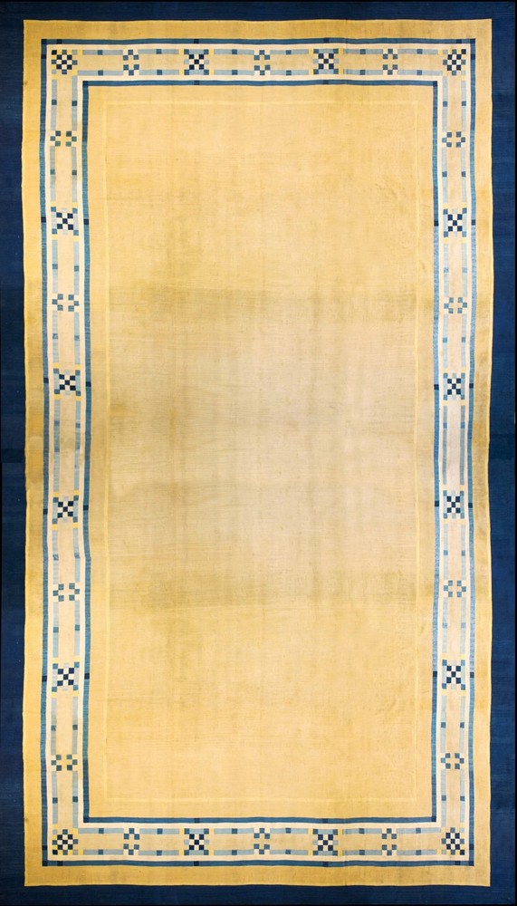 16'x32' Antique Oversized Yellow Art Deco - European French Geometric Flat