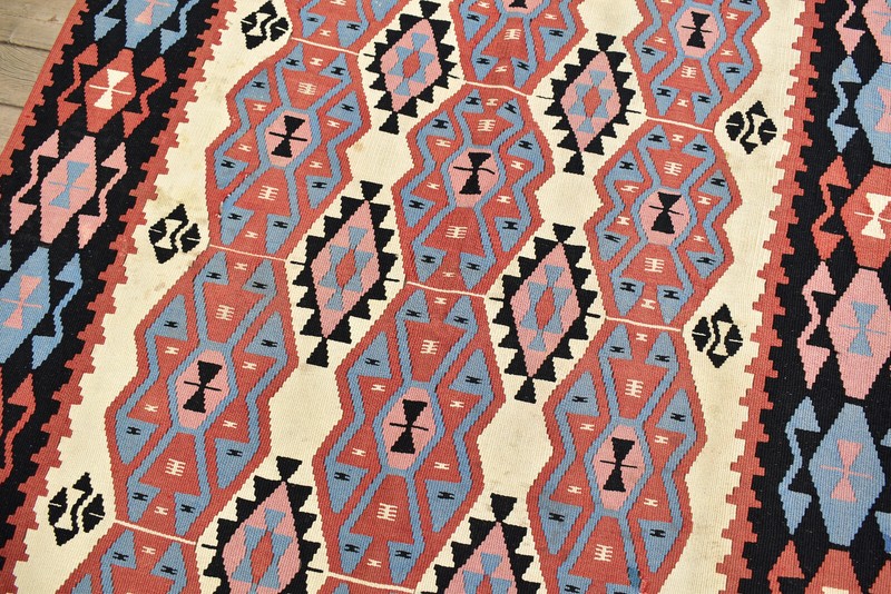 Turkish Kilim Rug 49''x66'' Handwoven Van Kilim 125x168cm Wool Vintage Area Rug gallery