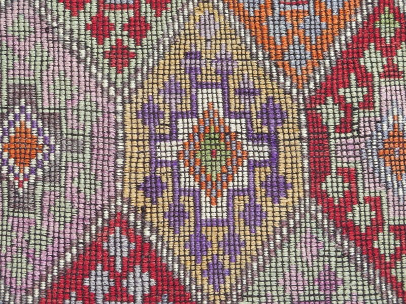 Tribal Vintage Sardes Kelim, Turkish Handwoven Wool Multicolor Rug 57"x76" gallery