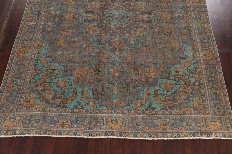 Over-Dyed Handmade Wool Tebriz Area Rug 10x12 Traditional Handmade Carpet gallery