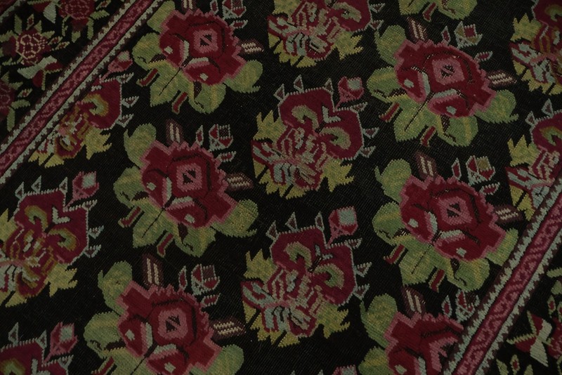 Antique Black Long Runner Rug 3x18 Handmade Wool Vegetable Dye Traditional Style gallery