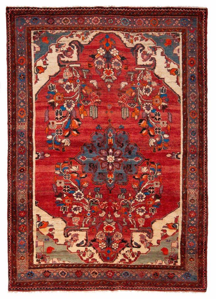 Vintage 6'10" x 9'7" Traditional Hand Knotted Vegetable Dye Wool Area Rug