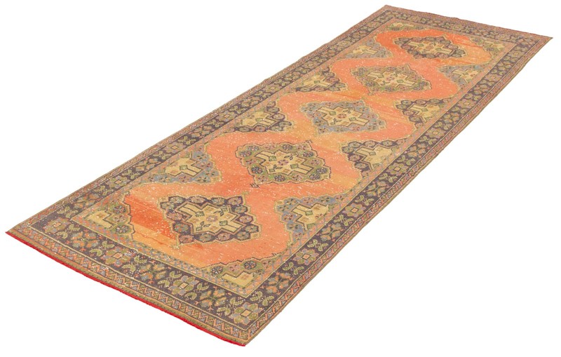 Vintage 4'3" x 11'6" Traditional Hand Knotted Vegetable Dye Wool Area Rug gallery