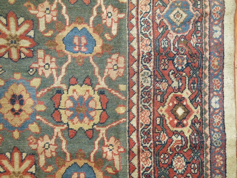 Antique Unique Green Mini Khani Mahal Sultanabad Rug 10'x14' gallery