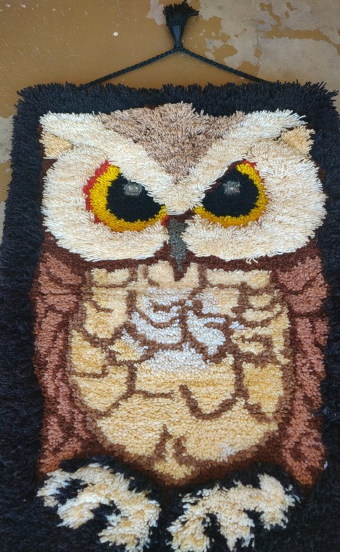 2x3 FT Handmade Rug Owl Wall Hanging . gallery