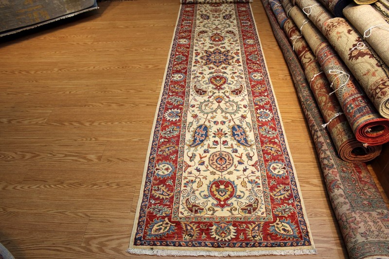TOP QUALITY HANDMADE 13 Ft long HALL RUNNER JEWEL COLORS VEGETABLE DYES WOOL RUG gallery