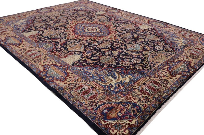 One-of-a-Kind Vintage Handmade Oriental Rug Thick Pile Pictorial Carpet 10X13 ft gallery
