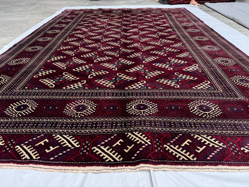 8x12 ft Afghan Hand Knotted Antique Area Rug Turkmen Tribal Geometric Carpet gallery