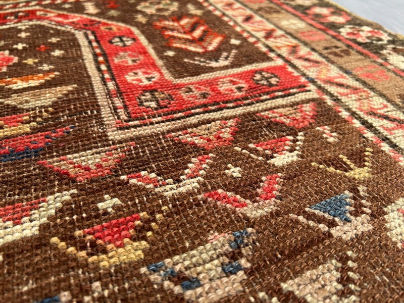 Afghan Prayer Rug 3 x 4'8 – Distressed Hand Knotted Tribal Wool Vintage Rug gallery