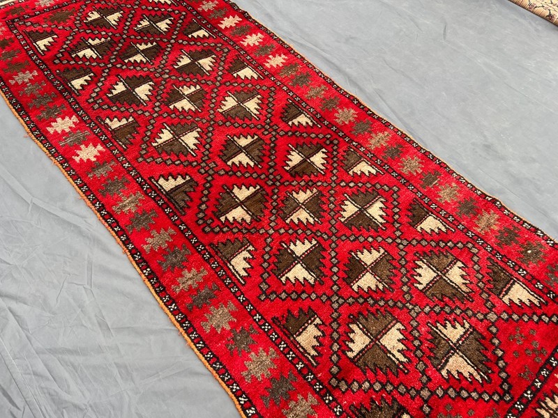 3'8x9'4 ft Antique Afghan Baluchi Rare Rug Moroccan Style Fine Runner Rug gallery