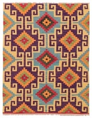 Vintage Hand Woven Area Rug 4’7″ x 6’5″ Traditional Wool Oriental Carpet