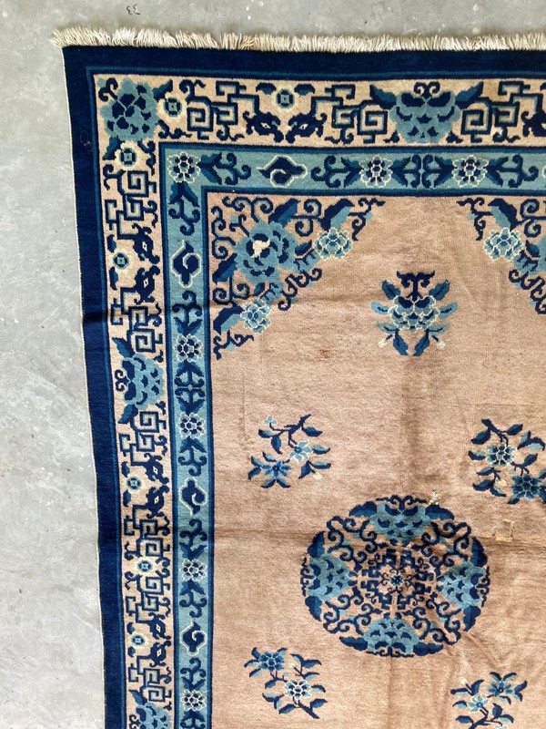 Vintage Chines Peking Handmade Floral Multicolor Wool Rug Carpet 244x156 cm gallery