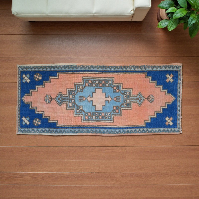 Vintage Distressed Small Area Rug Handmade Rug Oushak Rug Yastik Rug 2 x 4 Rug gallery