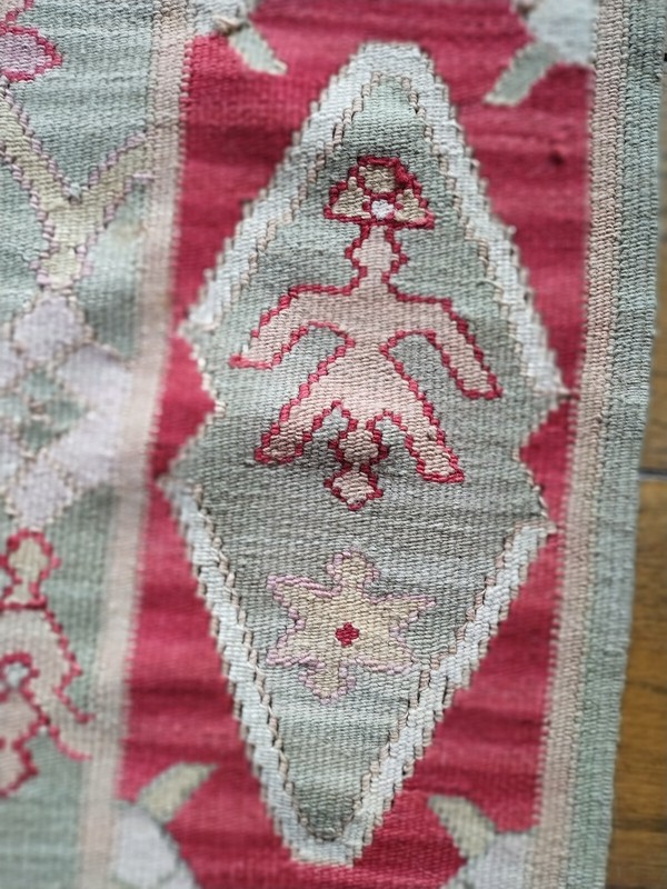 Vintage Woven Runner 31"x8.10" Reversible With Fringe Hallway Rug Runner gallery