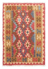 Vintage Hand Woven Area Rug 3’3″ x 4’8″ Traditional Wool Oriental Carpet