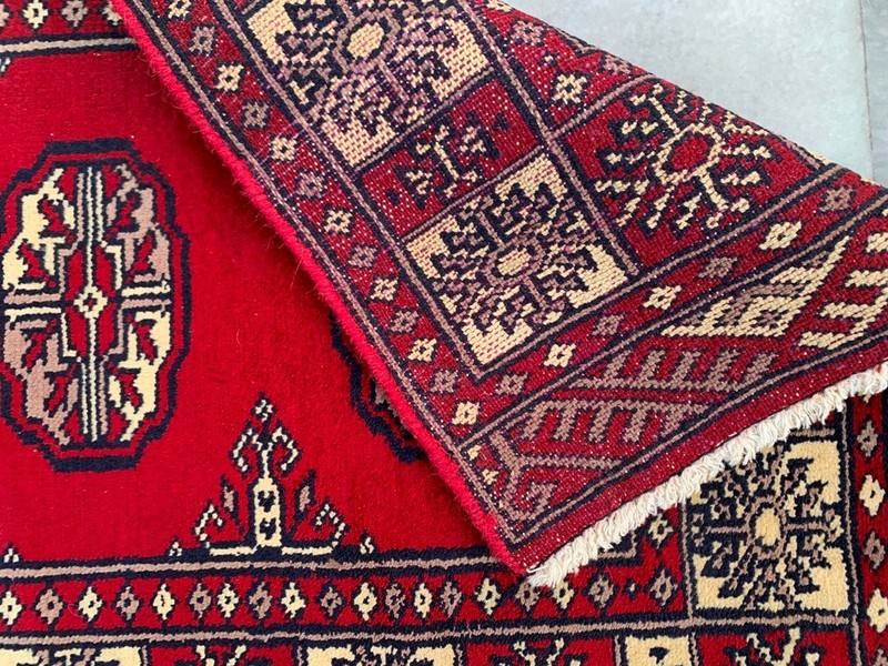 Vintage Afghan Jaldar Bokhara, Wool Area Rug, Traditional Carpet (2x3 ft.) gallery