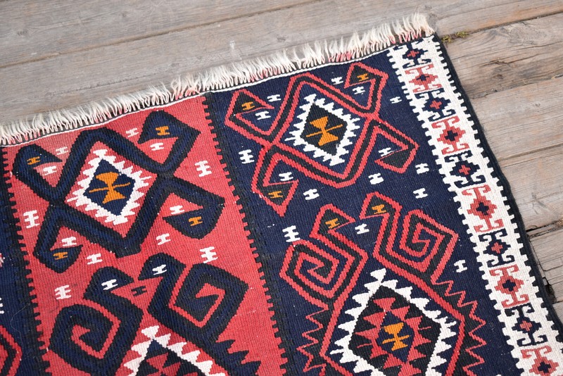 Turkish Kilim Rug 35''x40'' Handwoven Van Kilim 90x102cm Wool Vintage Area Rug gallery