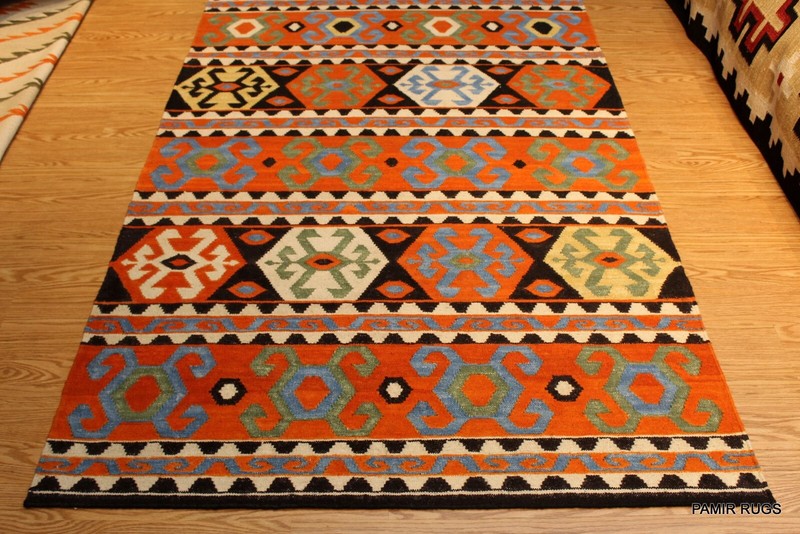 _HAND_WOVEN_KILIM_ Southwestern style 5x8 ft. SHIRVAN CAUCASIAN KAZAK DESIGN gallery