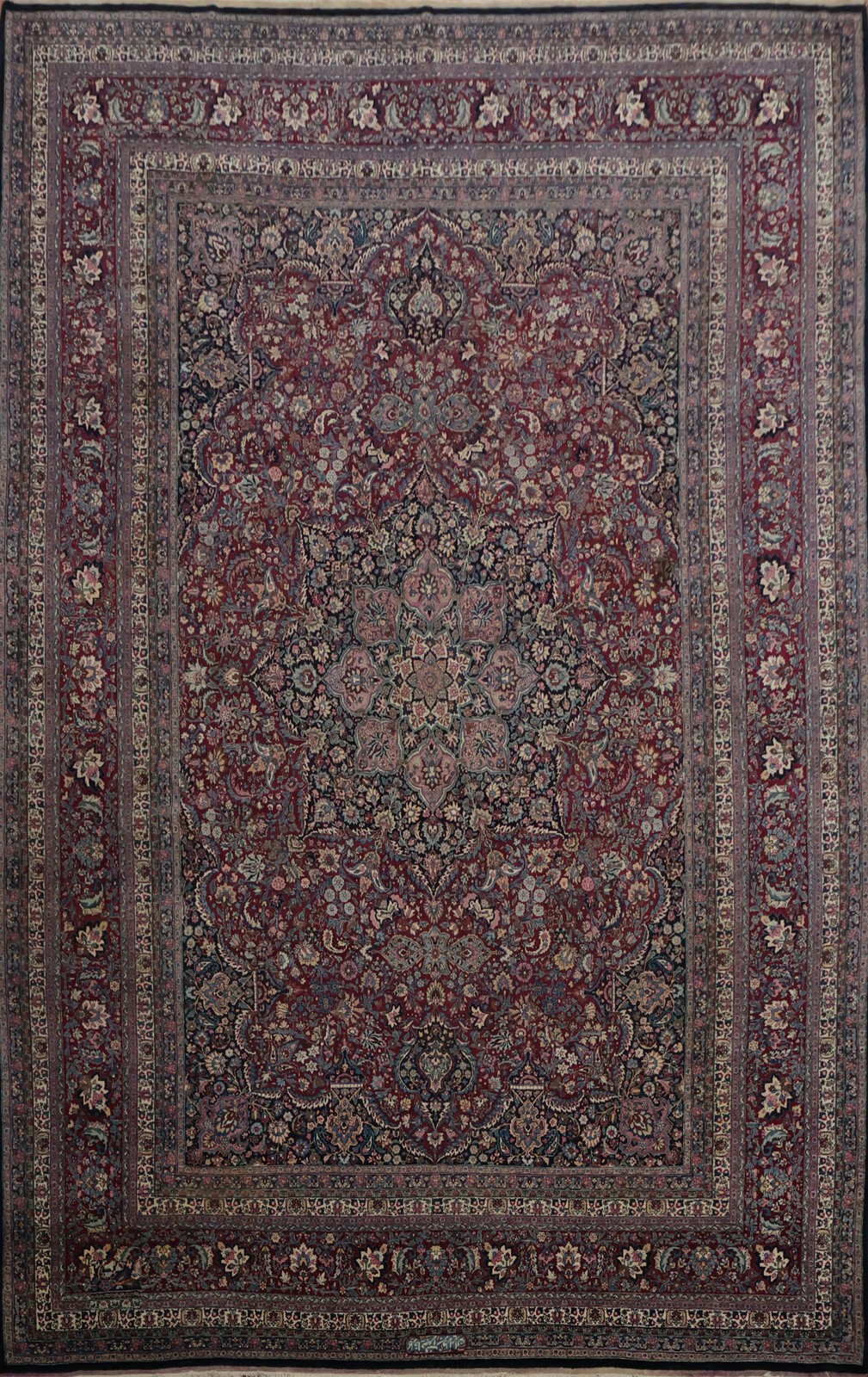 Antique Traditional Large Rug 12x16 Hand-knotted Pre-1900 Vegetable Dye Floral gallery