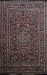 Antique Traditional Large Rug 12×16 Hand-knotted Pre-1900 Vegetable Dye Floral
