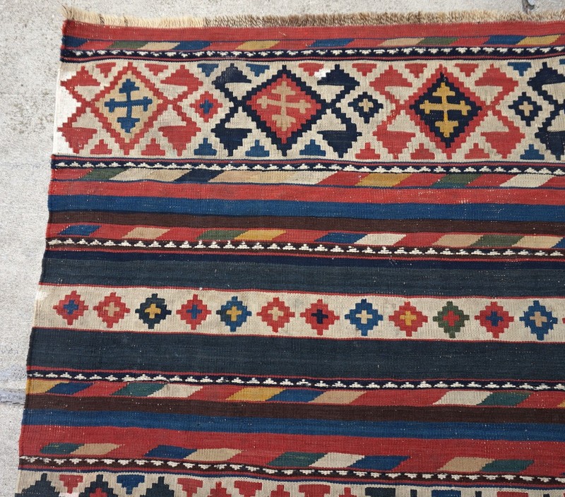 Antique Caucasian Shirvan Kilim Rug 5'6"x9'8" gallery