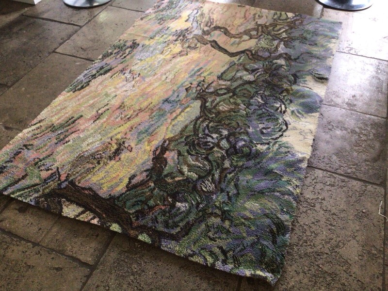 Vintage Ege Art Line Vincent Van Gogh Olive Trees 1889 Area Rug gallery
