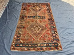 Antique Caucasian Kazak Rug 4’6 x 7’8 ft – 1900s Hand Knotted Tribal Wool Carpet