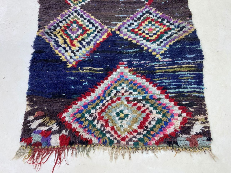 Moroccan Cotton Vintage Berber Rug, Unique Geometrie Home Decor Rug 2'9x7'1 ft gallery