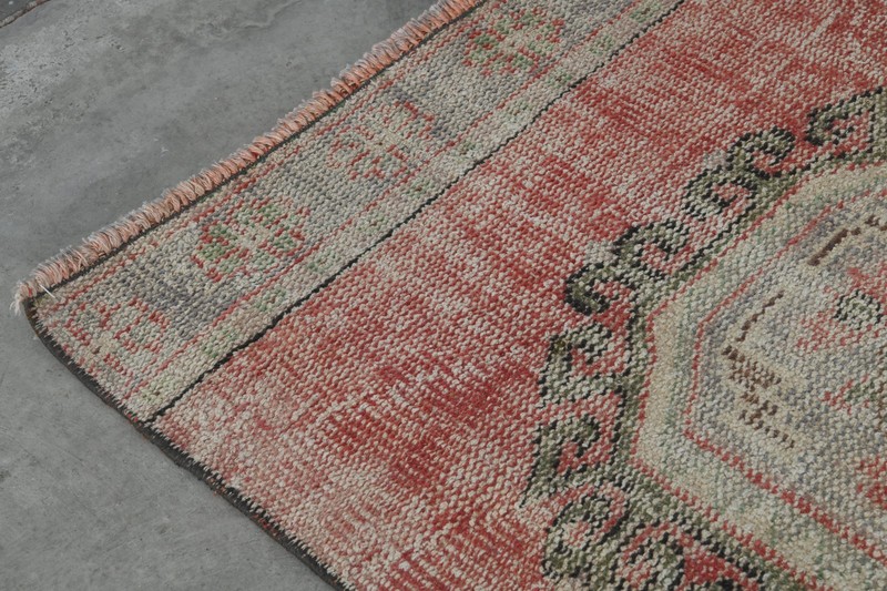 3x12 turkish runner rug, hand-knotted vintage oushak rug runner, boho decor, 150 gallery