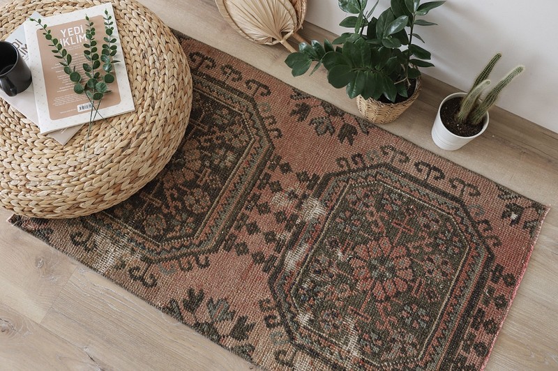 2x4 Vintage Turkish Rug, Hand Knotted Wool Hallway Rug,Oushak Rug,Wool Area Rug gallery