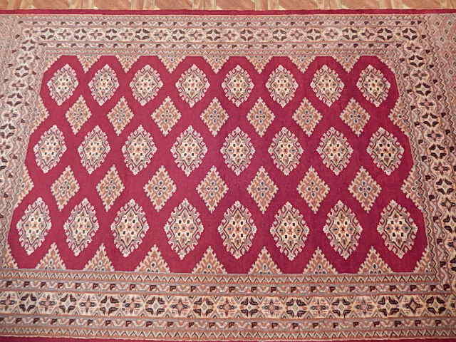 Traditional Inspired Rug (4x6 ) Blood Red Plush feel Handmade Rug B-78153 gallery