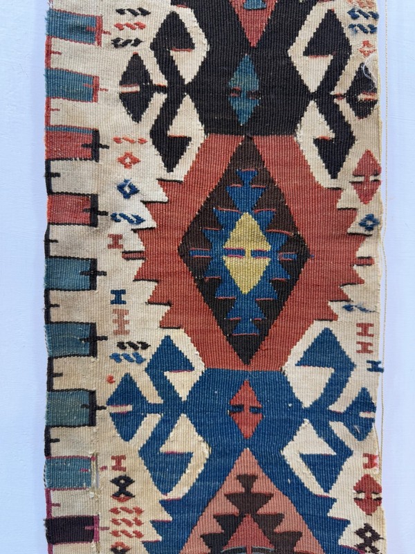Antique Hand Woven Rare Collectible Turkey Anatolian Wool Weaving Kilim Fragment gallery
