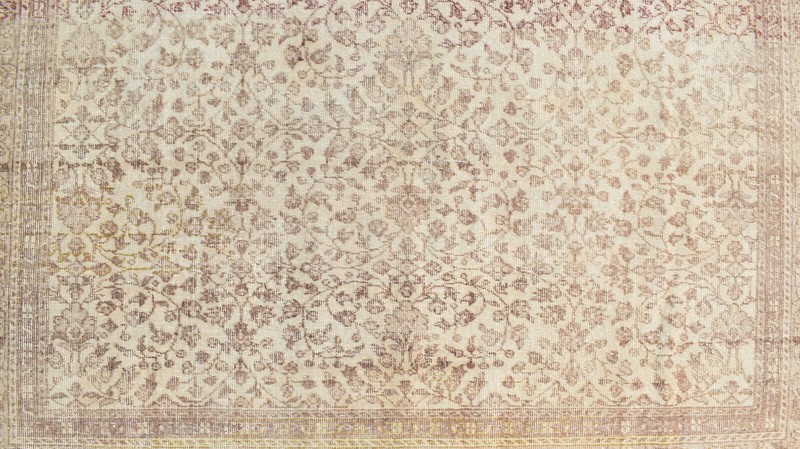Oushak Turkey Rug 6x9 Vintage Beige Color Low Pile Floral Design Rug 198x295cm gallery