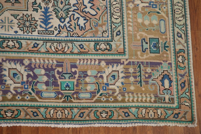 Hand-Knotted Wool Vintage Geometric Area Rug 8x11 Ft Traditional Living Room Rug gallery