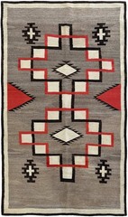 3×6 Vintage Navajo Handwoven Rug Ganado Beige Geometric Wool 99cm x170cm