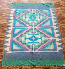 Vintage Handmade Traditional Colorful Afghani Kilim Floor Rug Carpet 213×157 cm