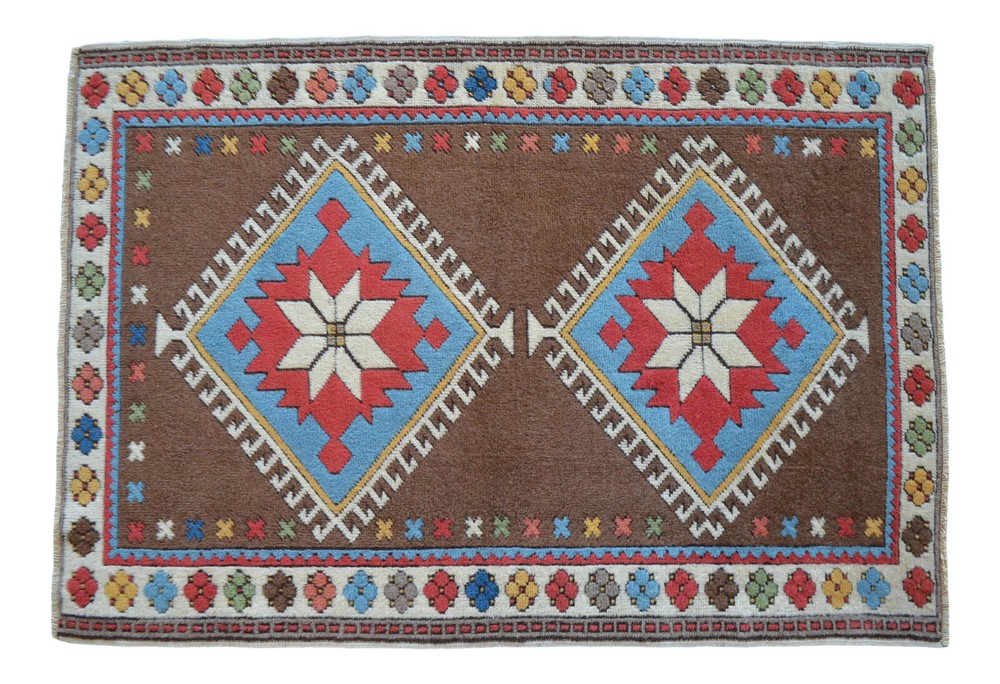 4x6 Area Rug Hand Knotted Vintage Turkish Oushak Rug Actual: 4' x 5'9"