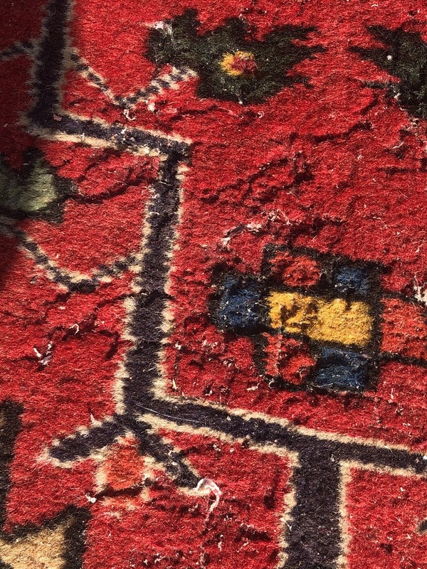 Afghan rug Antique vintage Turkmen Egyptian distressed woven runner 126" x 28" gallery