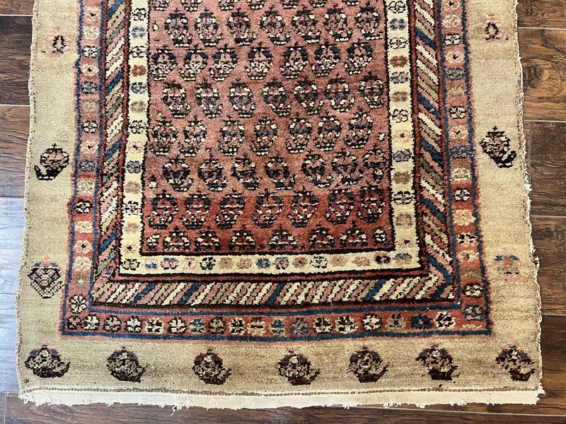 Antique Sarab Runner Rug 3x11 Wool Camel Hair Tribal Carpet 1920s Handmade gallery
