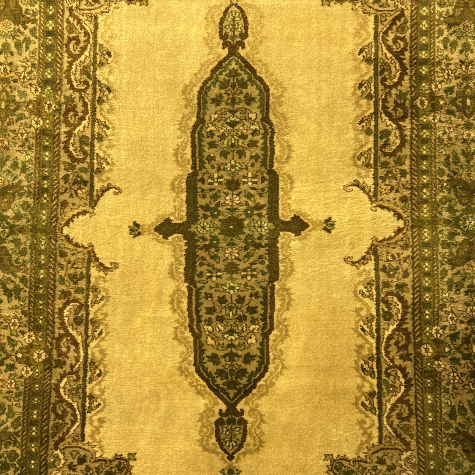5”7x4”1 HAND-KNOTTED GREEN FLORAL DESIGN gallery