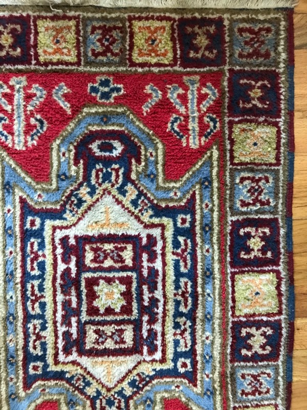 Vintage Handmade Tribal & Geometric Colorful Scatter Wool Rug/Accent Rug, 2x4 gallery