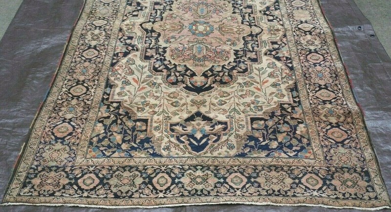 Antique Hand Knotted Saroukk 4'5" x 6'9" Wool Ivory Oriental Rug gallery