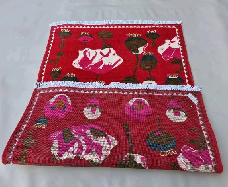 Handmade Afghan Trabal Rug Pictorial Opium historical Rug size 120x80 cm gallery