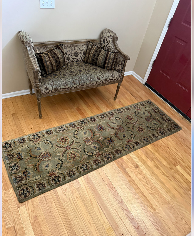 Persian Style Sage Green Floral Wool Runner Rug 2.5x7.5 Entryway Carpet gallery