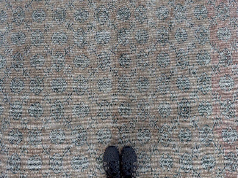 7x11 Pink Vintage Rug – Large Handwoven Turkish Carpet – Faded Floral Pattern gallery