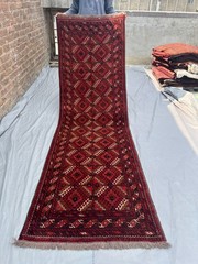 2’10 x 9’2 ft Vintage Turkmen Ersari Runner Rug Handmade Wool Tribal Carpet